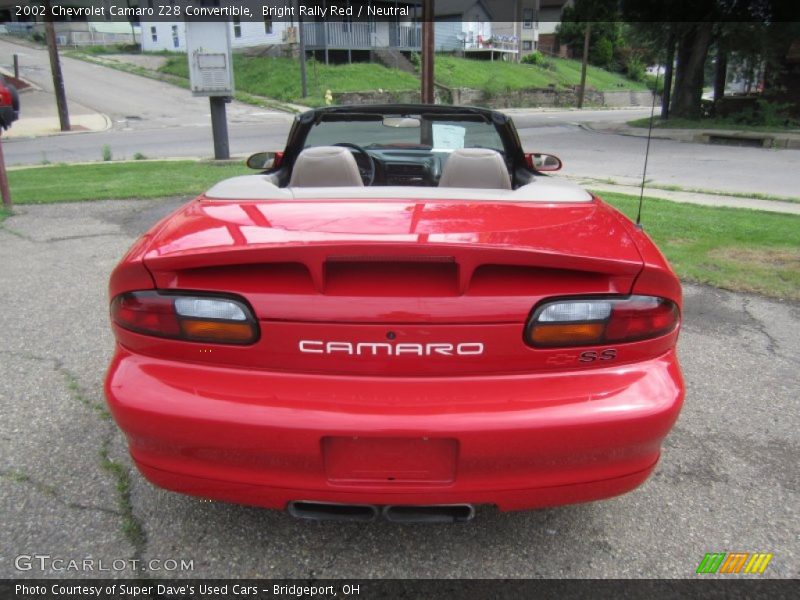 Bright Rally Red / Neutral 2002 Chevrolet Camaro Z28 Convertible