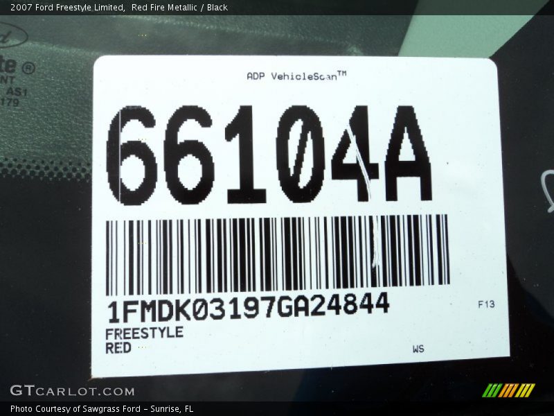 Red Fire Metallic / Black 2007 Ford Freestyle Limited