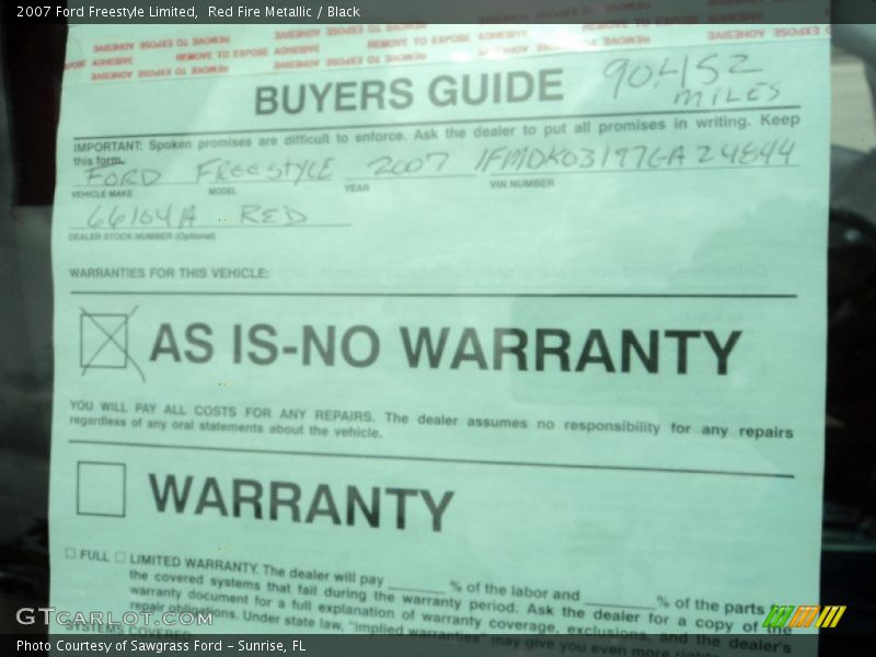 Red Fire Metallic / Black 2007 Ford Freestyle Limited