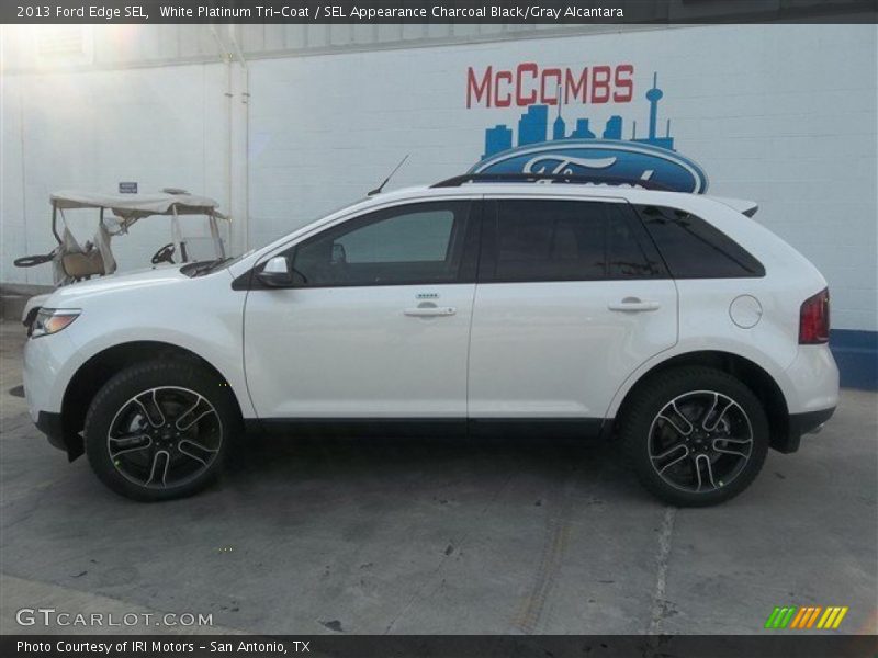 White Platinum Tri-Coat / SEL Appearance Charcoal Black/Gray Alcantara 2013 Ford Edge SEL