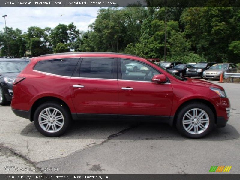 Crystal Red Tintcoat / Ebony 2014 Chevrolet Traverse LT AWD