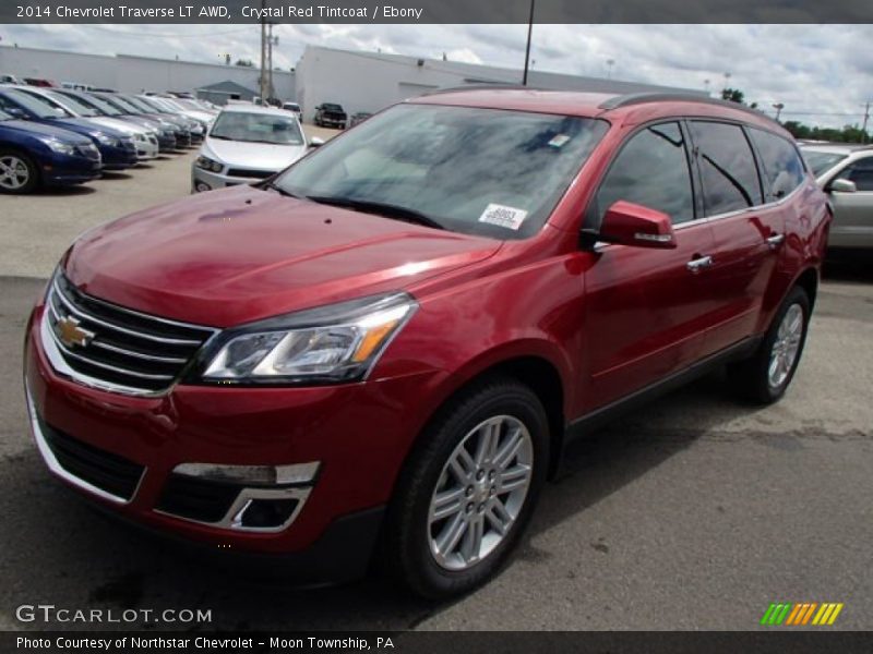 Crystal Red Tintcoat / Ebony 2014 Chevrolet Traverse LT AWD