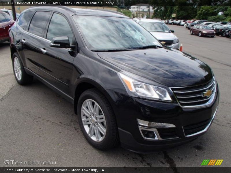 Black Granite Metallic / Ebony 2014 Chevrolet Traverse LT AWD