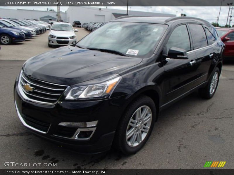 Black Granite Metallic / Ebony 2014 Chevrolet Traverse LT AWD