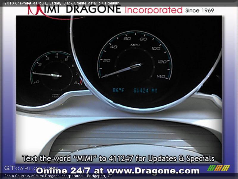 Black Granite Metallic / Titanium 2010 Chevrolet Malibu LS Sedan
