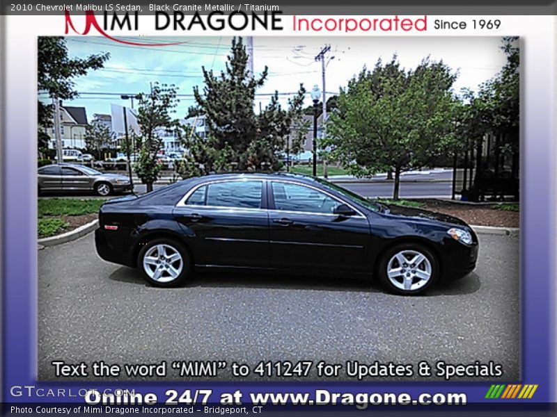 Black Granite Metallic / Titanium 2010 Chevrolet Malibu LS Sedan
