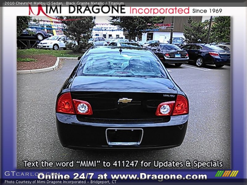 Black Granite Metallic / Titanium 2010 Chevrolet Malibu LS Sedan
