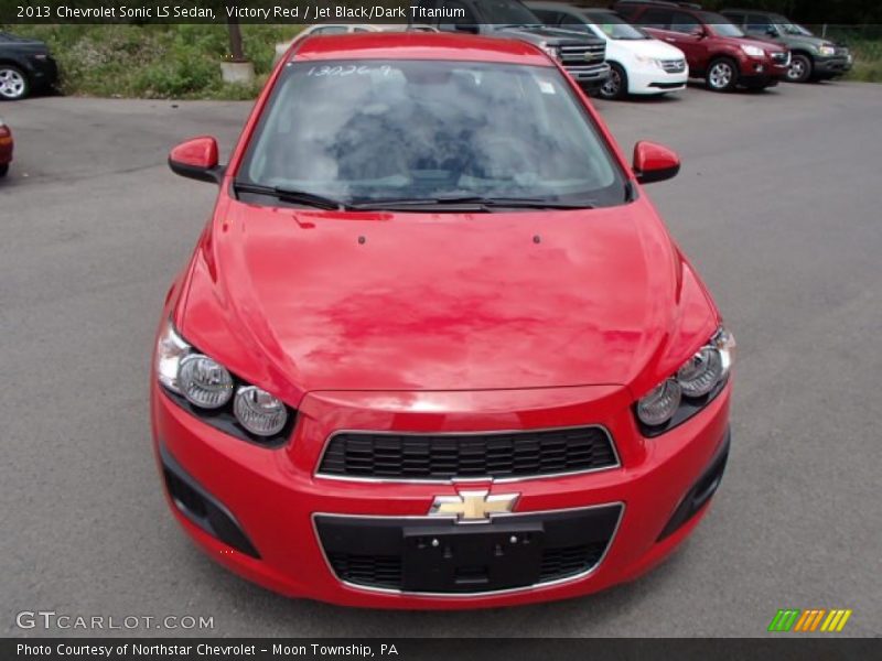 Victory Red / Jet Black/Dark Titanium 2013 Chevrolet Sonic LS Sedan