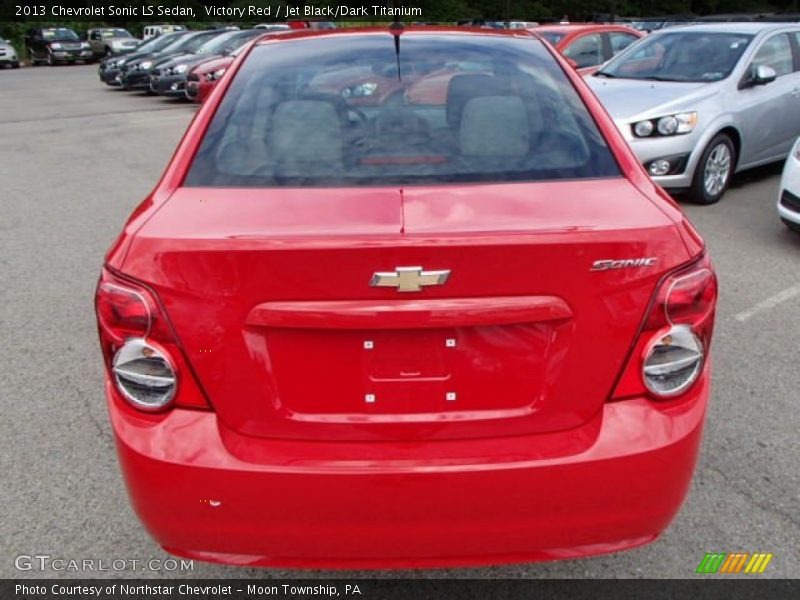 Victory Red / Jet Black/Dark Titanium 2013 Chevrolet Sonic LS Sedan