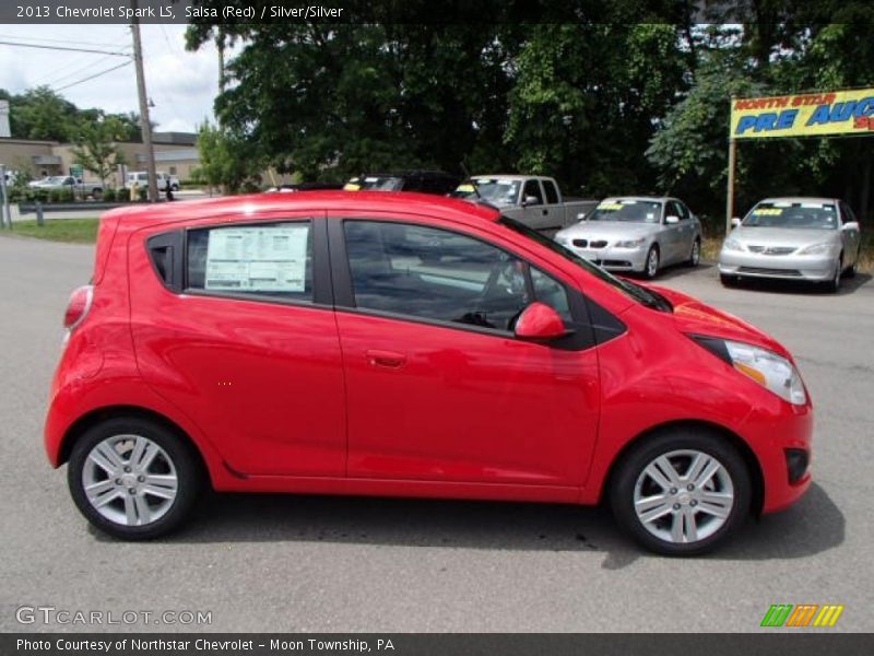 Salsa (Red) / Silver/Silver 2013 Chevrolet Spark LS