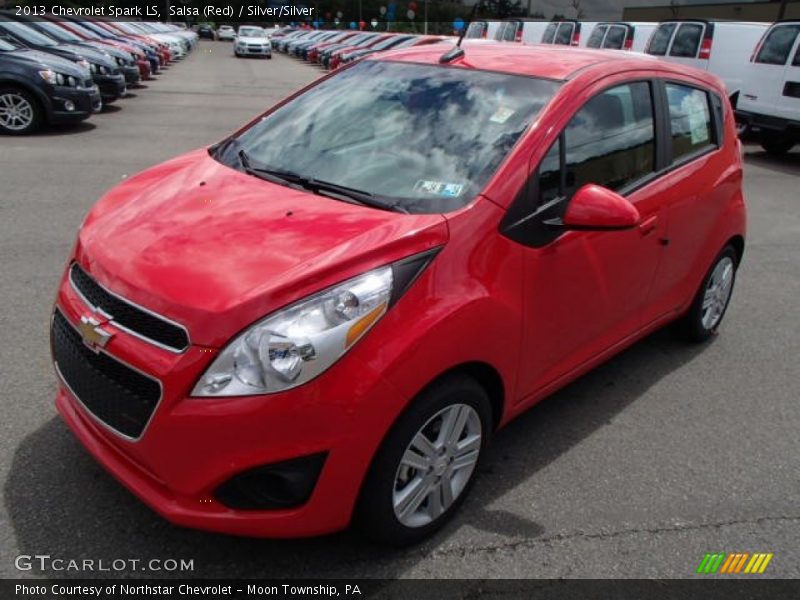 Salsa (Red) / Silver/Silver 2013 Chevrolet Spark LS