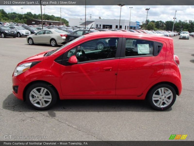 Salsa (Red) / Silver/Silver 2013 Chevrolet Spark LS