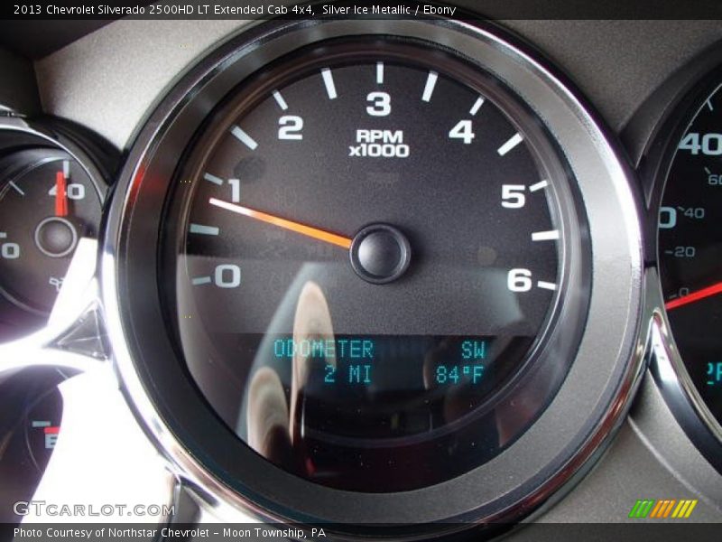 Silver Ice Metallic / Ebony 2013 Chevrolet Silverado 2500HD LT Extended Cab 4x4