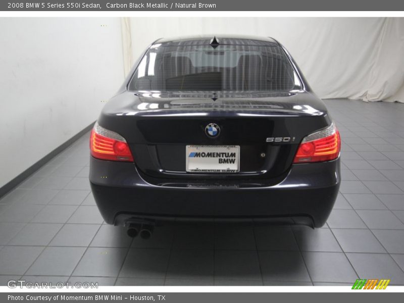 Carbon Black Metallic / Natural Brown 2008 BMW 5 Series 550i Sedan