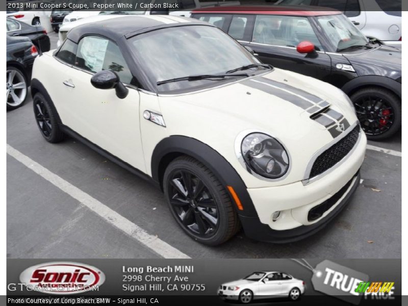 Pepper White / Carbon Black 2013 Mini Cooper S Coupe