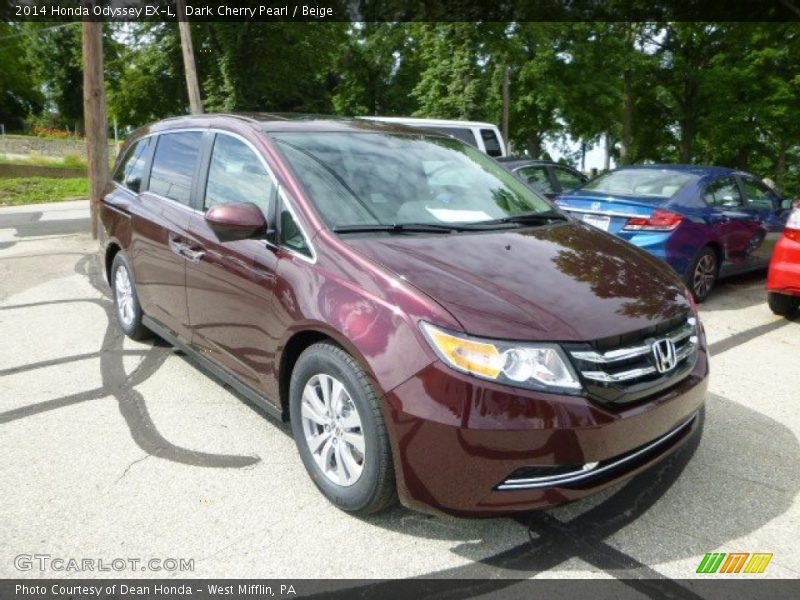 Dark Cherry Pearl / Beige 2014 Honda Odyssey EX-L