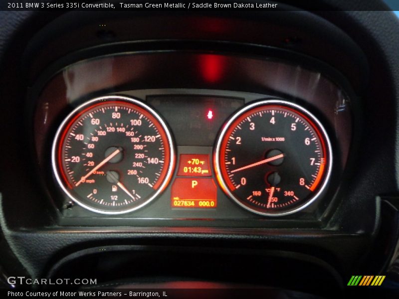 Tasman Green Metallic / Saddle Brown Dakota Leather 2011 BMW 3 Series 335i Convertible