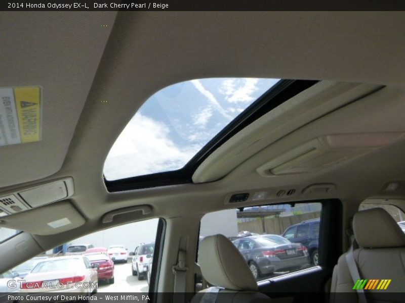 Sunroof of 2014 Odyssey EX-L