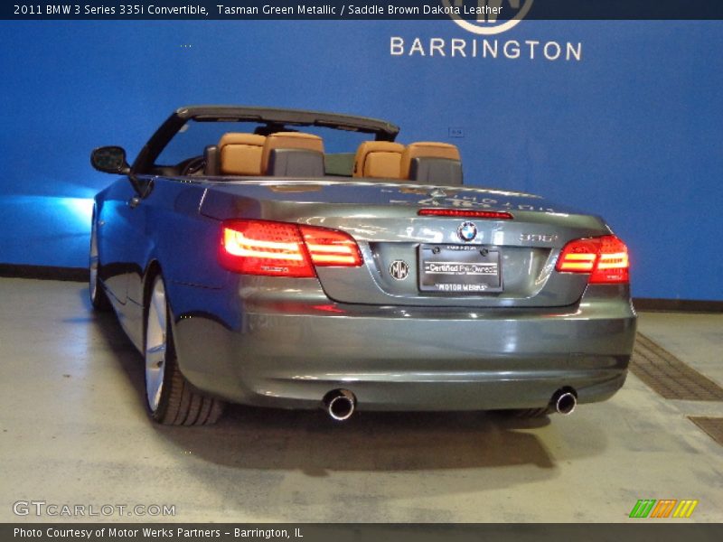 Tasman Green Metallic / Saddle Brown Dakota Leather 2011 BMW 3 Series 335i Convertible