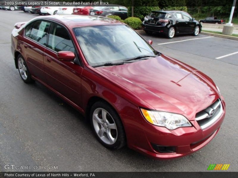 Ruby Red Pearl / Off Black 2009 Subaru Legacy 2.5i Sedan