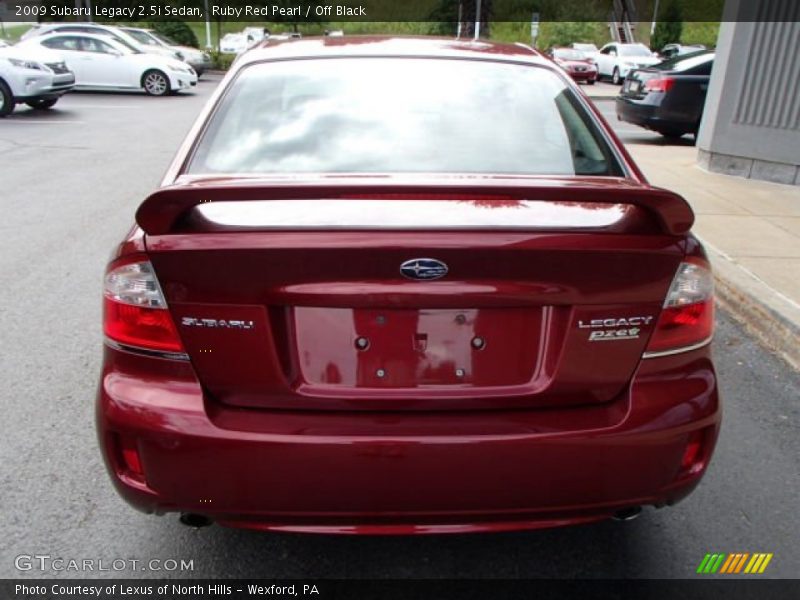 Ruby Red Pearl / Off Black 2009 Subaru Legacy 2.5i Sedan