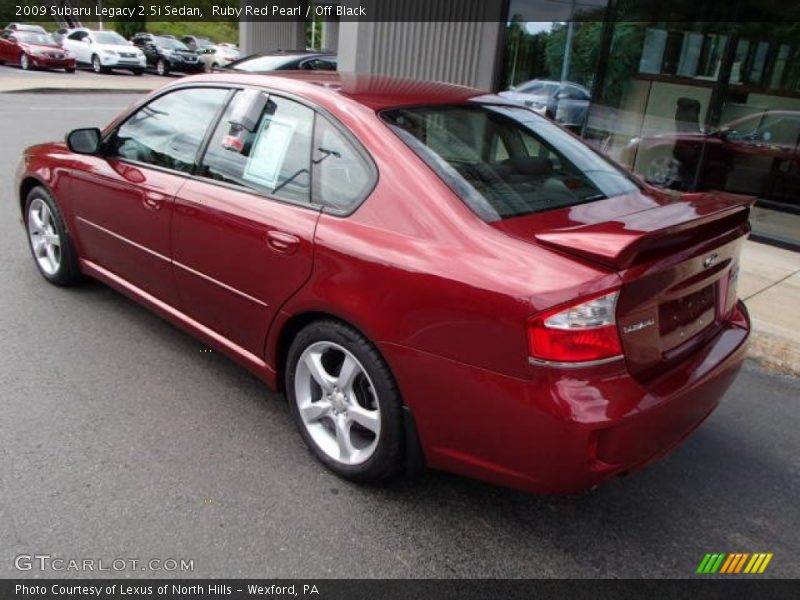 Ruby Red Pearl / Off Black 2009 Subaru Legacy 2.5i Sedan