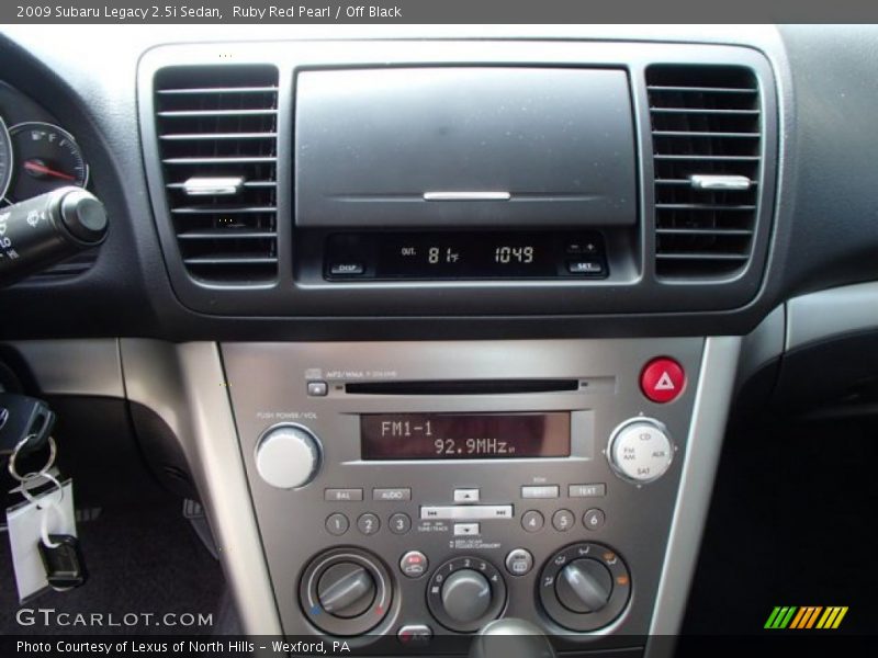 Ruby Red Pearl / Off Black 2009 Subaru Legacy 2.5i Sedan