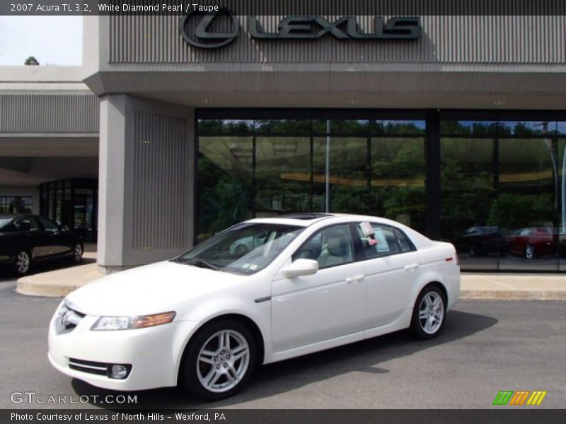 White Diamond Pearl / Taupe 2007 Acura TL 3.2