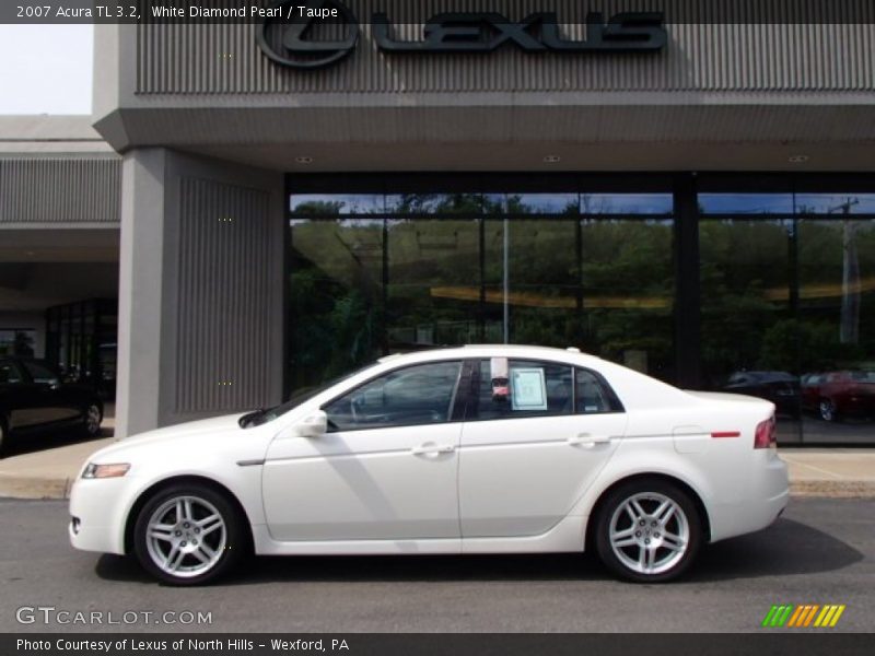 White Diamond Pearl / Taupe 2007 Acura TL 3.2