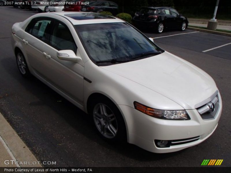 White Diamond Pearl / Taupe 2007 Acura TL 3.2