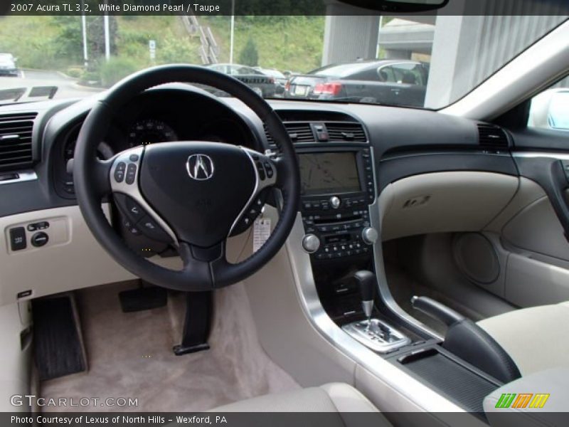 White Diamond Pearl / Taupe 2007 Acura TL 3.2