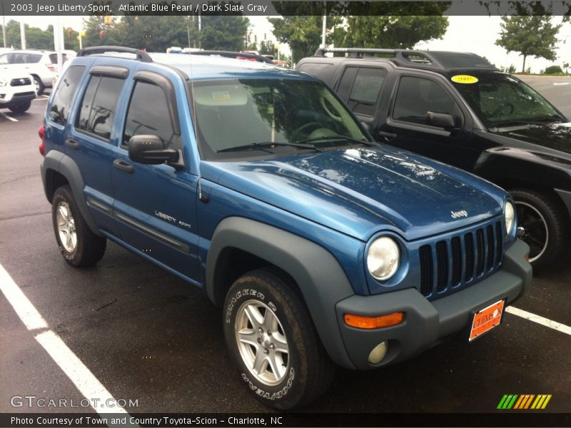 Atlantic Blue Pearl / Dark Slate Gray 2003 Jeep Liberty Sport