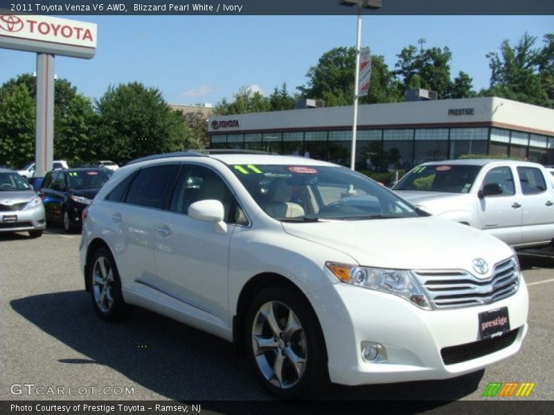 Blizzard Pearl White / Ivory 2011 Toyota Venza V6 AWD