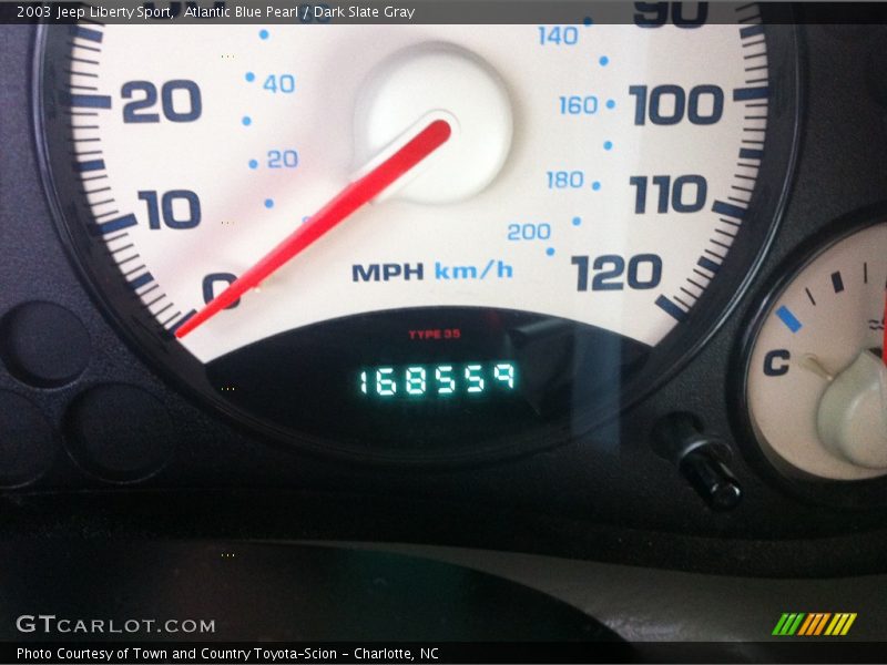 Atlantic Blue Pearl / Dark Slate Gray 2003 Jeep Liberty Sport