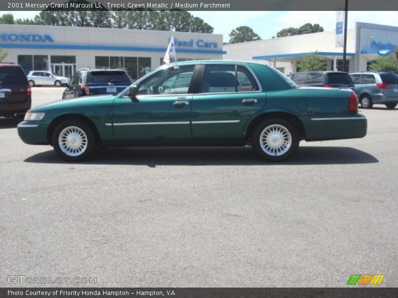 Tropic Green Metallic / Medium Parchment 2001 Mercury Grand Marquis LS
