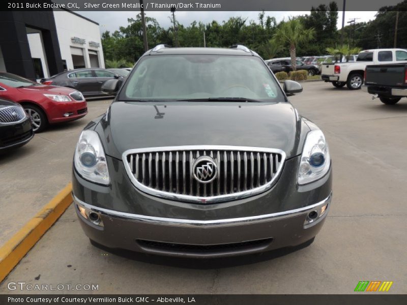 Silver Green Metallic / Titanium/Dark Titanium 2011 Buick Enclave CXL