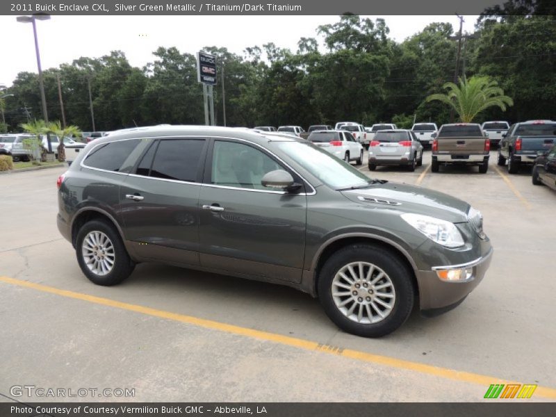 Silver Green Metallic / Titanium/Dark Titanium 2011 Buick Enclave CXL