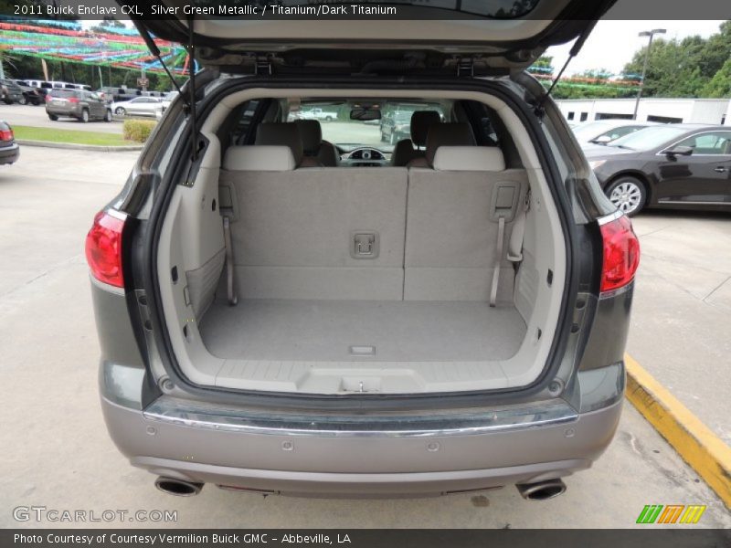 Silver Green Metallic / Titanium/Dark Titanium 2011 Buick Enclave CXL