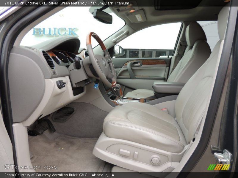 Silver Green Metallic / Titanium/Dark Titanium 2011 Buick Enclave CXL