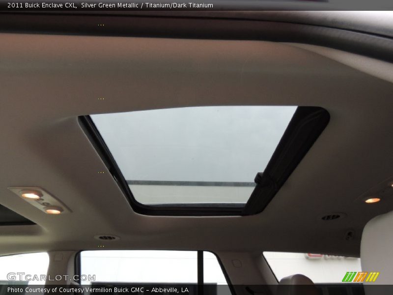 Silver Green Metallic / Titanium/Dark Titanium 2011 Buick Enclave CXL