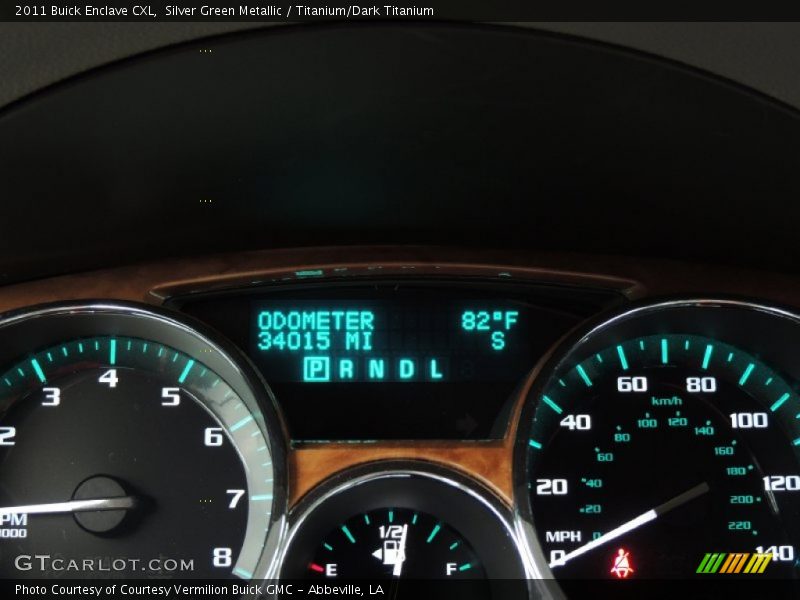 Silver Green Metallic / Titanium/Dark Titanium 2011 Buick Enclave CXL