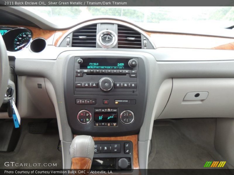 Silver Green Metallic / Titanium/Dark Titanium 2011 Buick Enclave CXL
