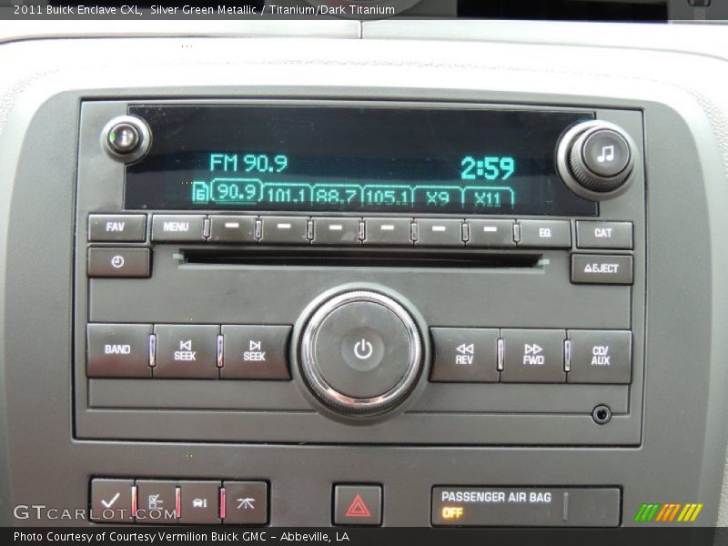 Silver Green Metallic / Titanium/Dark Titanium 2011 Buick Enclave CXL