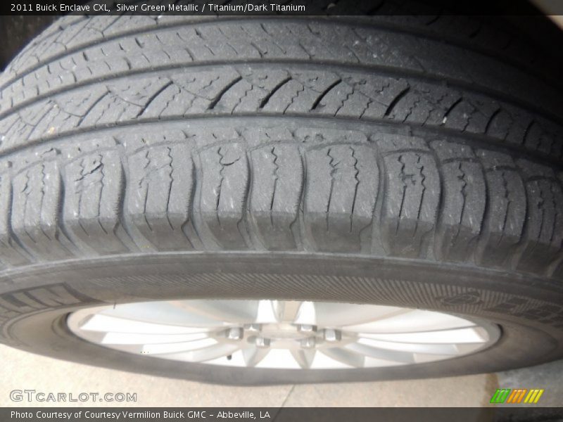 Silver Green Metallic / Titanium/Dark Titanium 2011 Buick Enclave CXL