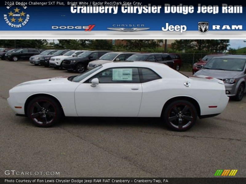 Bright White / Radar Red/Dark Slate Gray 2013 Dodge Challenger SXT Plus