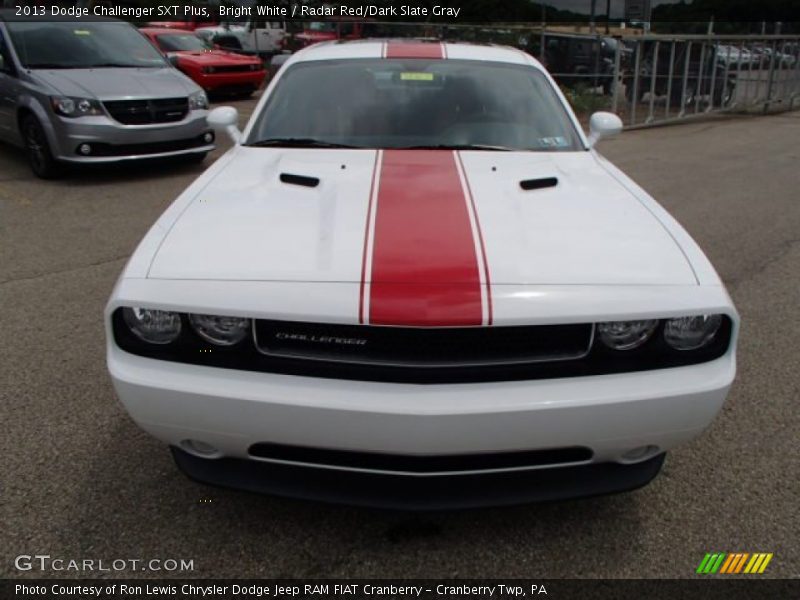 Bright White / Radar Red/Dark Slate Gray 2013 Dodge Challenger SXT Plus