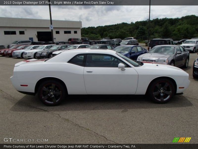 Bright White / Radar Red/Dark Slate Gray 2013 Dodge Challenger SXT Plus