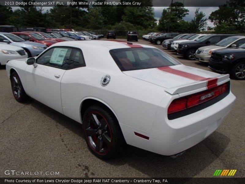 Bright White / Radar Red/Dark Slate Gray 2013 Dodge Challenger SXT Plus