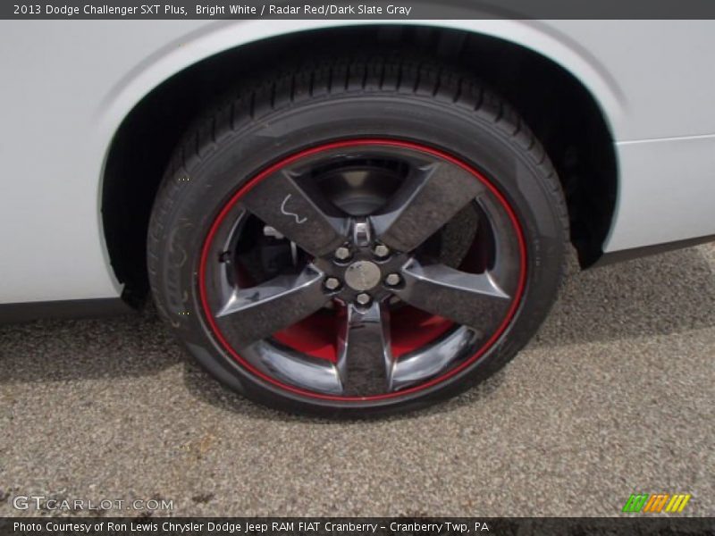 Bright White / Radar Red/Dark Slate Gray 2013 Dodge Challenger SXT Plus
