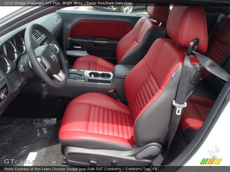 Bright White / Radar Red/Dark Slate Gray 2013 Dodge Challenger SXT Plus